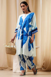 Blue Abstract Printed Kurta Set