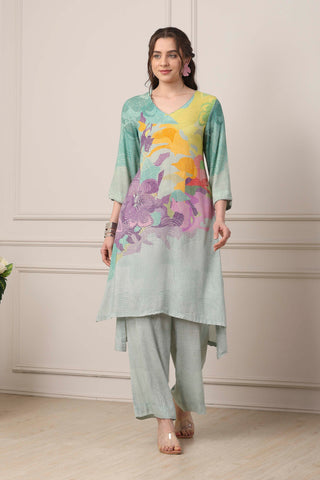 Pastel Floral Printed Kurta Set