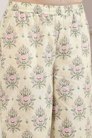 Aqua Floral Printed Kurta Pant Set