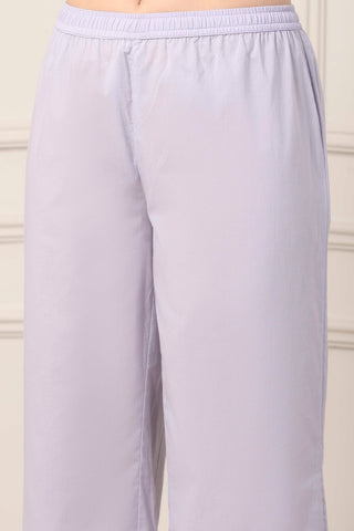 Lavender Embroidered Suit Set with Dupatta