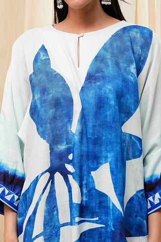 Blue Abstract Printed Kurta Set